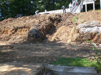 Retaining wall construction process
