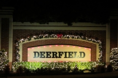 Deerfield Plano Christmas Lights - Entrance Sign to Deerfield on Legacy Drive
