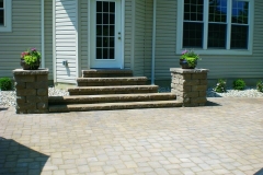 Patio Paver and Fire Pit with Seating Wall